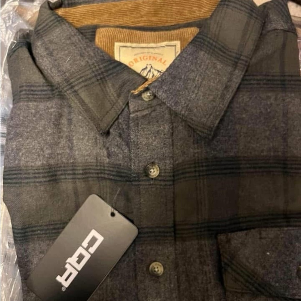 CQR Men's Charcoal Plaid Dress Shirt